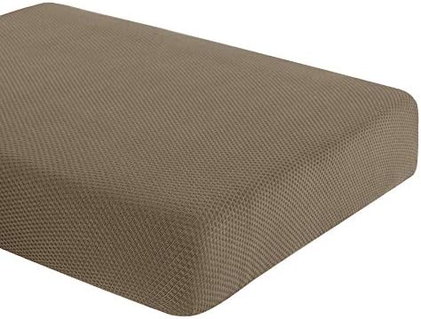 DyFun Couch Cushion Cover Stretch RV Seat Cover Cushion Knit Slipcover Furniture Protector Reversible Cover in Living Room for Settee (Loveseat Cushion, Sand)