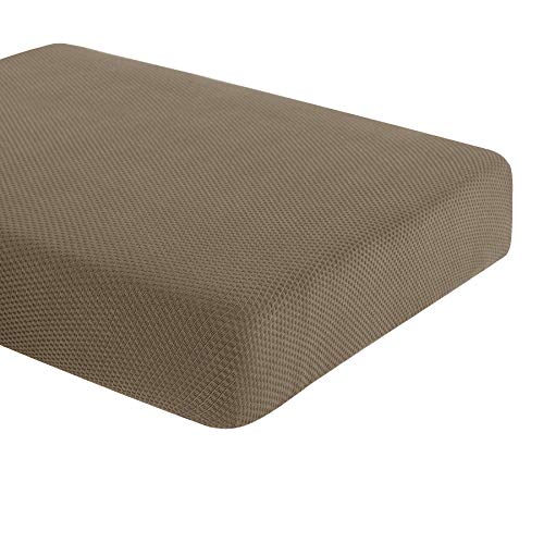 Dyfun Couch Cushion Cover Stretch Rv Seat Cover Cushion Knit Slipcover Furniture Protector Reversible Cover In Living Room For Settee (Loveseat Cushion, Sand) #TOP2