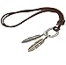 FIBO STEEL 4 Pcs Alloy Vintage Pendant Necklace for Men Women Leather Chain Adjustable,Brown