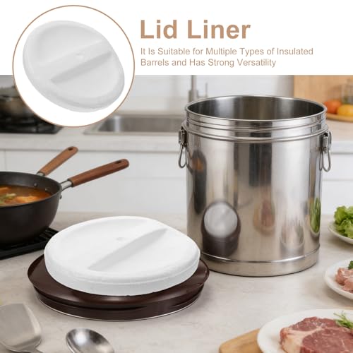 PHENOFICE Tapa de cubo de hielo con aislamiento interior: revestimiento de acero inoxidable para barril de agua caliente. Inserto de tapa para recipiente térmico de alimentos. Compatible con 8 l, 10 - imagen 3