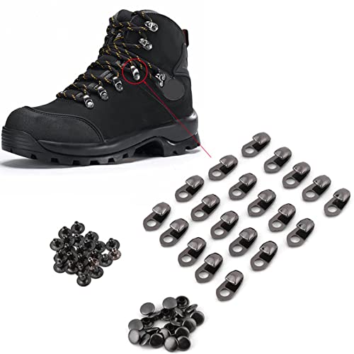 Zerodis 20pcs/set Boot Hooks Lace Buckles Boot Lace Hooks Shoelace Fittings With Rivets Leather Rivets Double Caps Rivet Decoration - Image 3