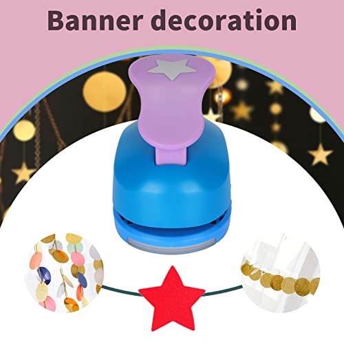 Tech P 3 Pcs 1.5",1",5/8" Star Shape Craft Punch Scrapbook Paper Cutter Hole Punch Set Hand Press Paper Craft Punch,Card Scrapbooking Engraving Kid Cut Diy Paper Craft Punch #TOP4