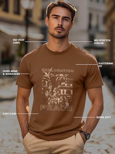 Image of Nobero 100% Cotton T Shirts for Men Stylish | Regular Fit | Graphic Printed T Shirts for Men 180 GSM Combed Cotton | Round Neck Half Sleeve | Pack of 3