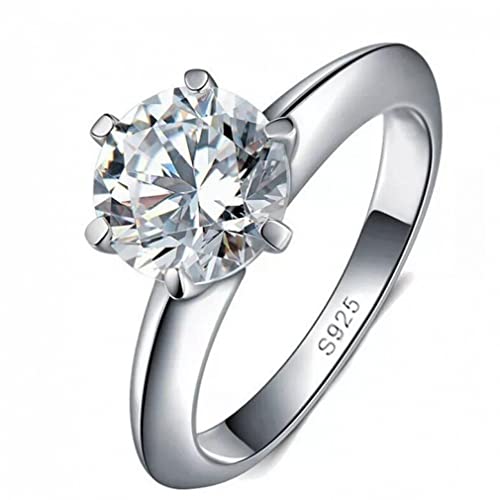 Bijoux fins en argent 925 et solitaire rond de 2ct pour cocktail raffiné