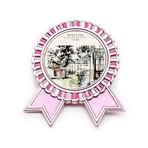 Broche Rose de Chengdu en métal M élégante et ciselée