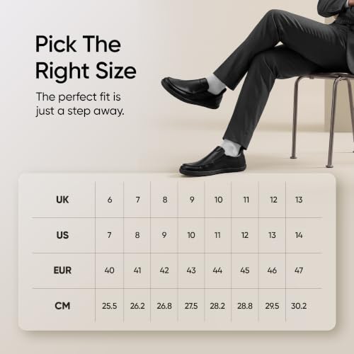 Image of Frido ErgoSlyd Formal Slip-on Shoes for Men, Genuine Leather Loafers with Wide Toe Box & Zero Drop Sole, Cushioned Insole for All-Day Comfort, Ideal for Business, Office, Weddings & Formal Occasions