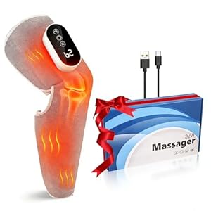 Kabellose Beinmassagegerät, Bein Massagegerät mit 3 Intensitäten, 3 Massagemodi und 3 Heizfunktion, Waden und Oberschenkel, Luftkompression Massagegerät mit Akku