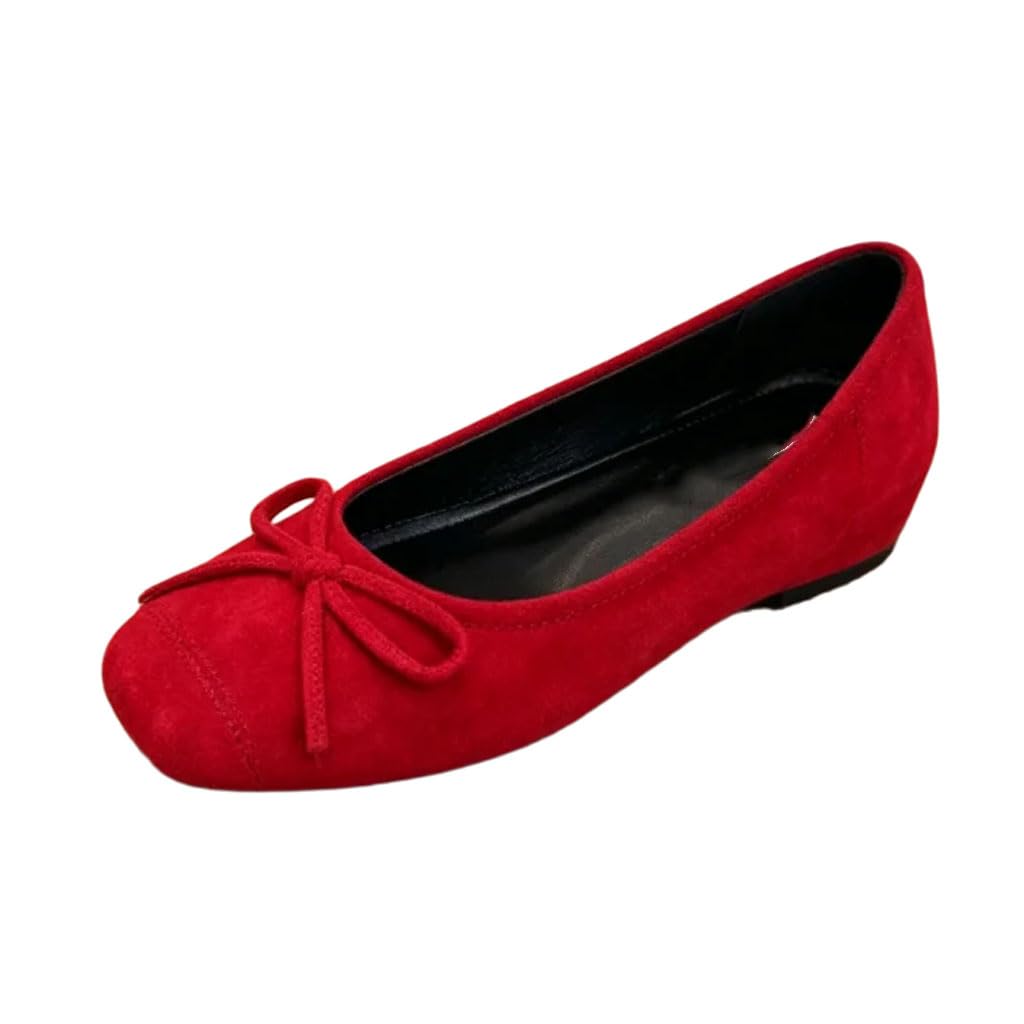 Ballerine da Donna comode, Mocassini da Donna, Scarpe Basse in Effetto Velluto con Fiocco, Slip on, Sandali Estivi per Lavoro, Uso Quotidiano e Occasioni Festive