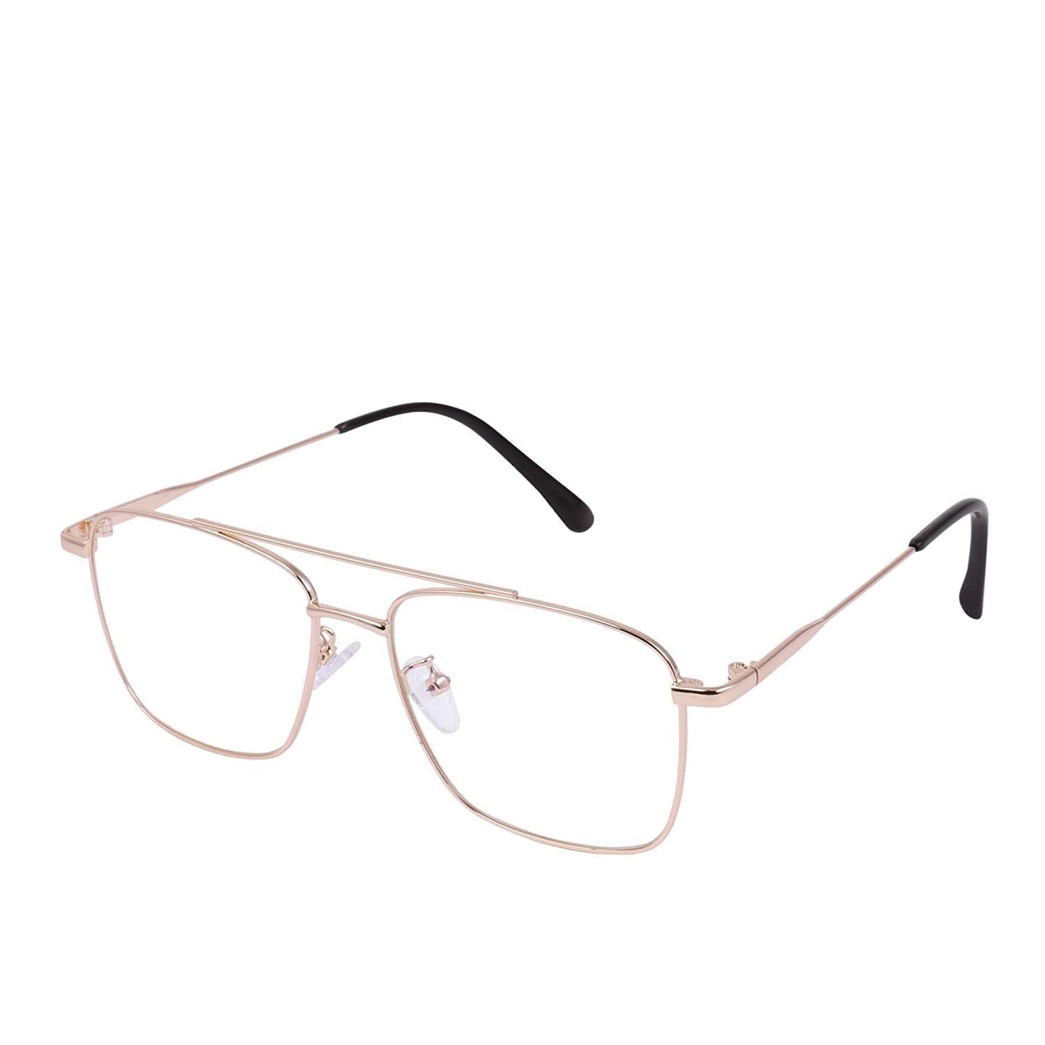 Dervin Blue Light Blocking Blue Cut Zero Power anti-glare Retro Square Eyeglasses, Frame for Eye Protection from UV by Computer/Tablet/Laptop/Mobile