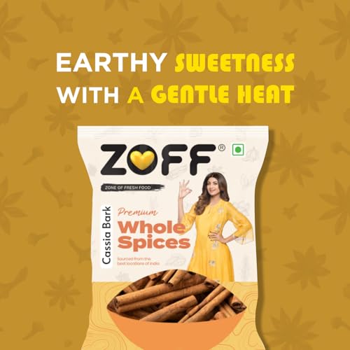 Image of Zoff Cassia Bark - Dalchini Cinnamon Stick - Dal Chini for Authentic Flavour, Aromatic Warmth - Net Weight 400g (4 * 100g) (Pack of 2)