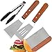 Produktbild dancepandas Grillspachtel Edelstahl Plancha 4PCS Edelstahl Pfannenwender Grill Pfannenwender-Set aus Edelstahl Ideal für Outdoor-BBQ, Teppanyaki und Camping