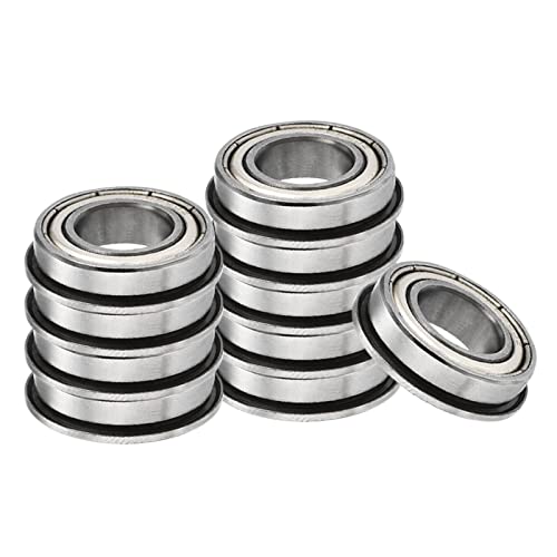 Kozelo 10uds F6800zz Brida Bola Rodamiento - [10x19x5mm] Reemplazo Rueda Rodamientos para Carretilla Cortacésped Manual Camión Eje Uso, Cromo Acero, ABEC-3