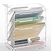 File Rack Document Holder, Paper, File Tray, Office Organizer, 5 Compartment Letter Trays