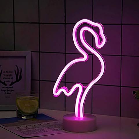 Luz Letrero de Neón Flamenco, ZVO LED Flamingo Neon Signs Cover