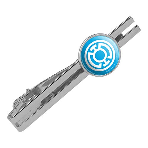 GRAPHICS & MORE Green Lantern Blackest Night Blue Lantern Logo Round Tie Bar Clip Clasp Tack Silver Color Plated