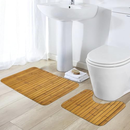 Tapis de bain doux et absorbants pour douche et contour de sol en U - 5