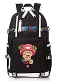 WANHONGYUE One Piece Tony Tony Chopper Anime Backpack Student Schoolbag Laptop Book Bag Rucksack Casual Dayback Black 12