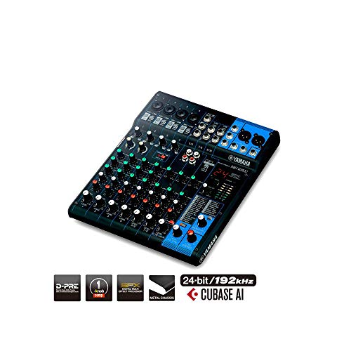 Yamaha MG10XU 10-Channel Analog Mixer, with 4 Microphone Preamps, 3 Dedicated Stereo Line Channels, 1 Aux Send, EQ, 1-knob Compressors, and Digital Effects