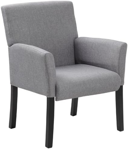 Modern Grey Guest Chairs, Reception Waiting Room Chairs, Lobby Chairs (26" (Width) X 27" (Depth) X 35.5" (Height), Black w/Black Legs)