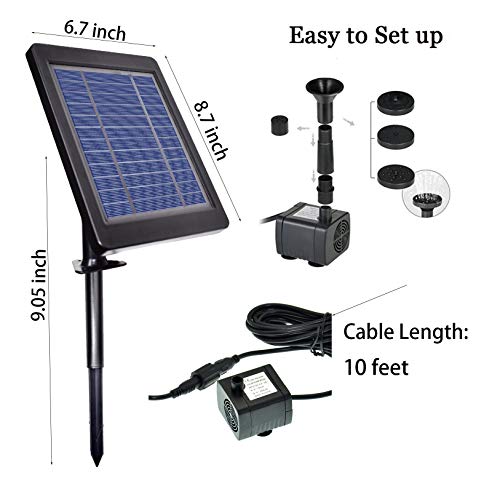 Lewisia 3.5W Solar Fountain Pump for Pool Koi Goldfish Pond Garden Bird Bath Submersible Solar Water Pump Kit