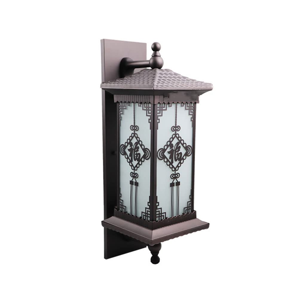 Applique de façade rétro en métal patiné et verre géométrique noble