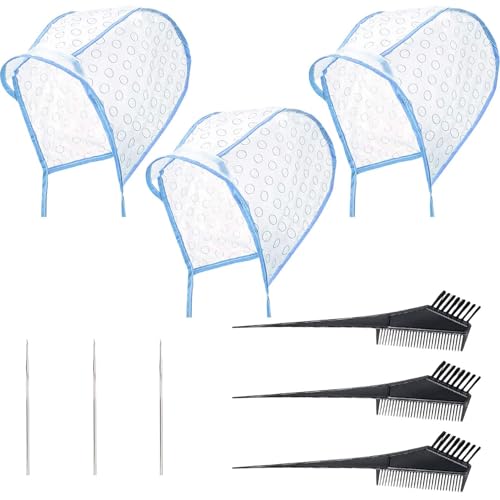ZEACCT 3 Juegos Kit para Colorear El Cabello, Incluir Cepillo para Teñir El Cabello, Ganchos de Crochet, Tinte de Pelo Sombrero, para Suministros de Uso de Casa y Salón de Tinte de Pelo