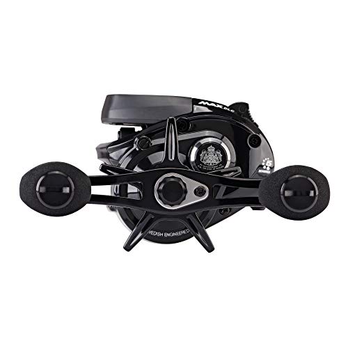 Image of Abu Garcia Max Digital Line Counter Low Profile Baitcast Reel, Size LP (1498727), Carbon Fiber Star Drag, Max of 20lb | 9.0kg, Durable, Lightweight and Strong,Black