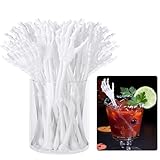 RunNico 50 Pcs 5.9''x1.5'' Halloween Skeleton Cocktail Stirrers, Reusable Skeleton Hand Swizzle Sticks, Halloween Plastic Drink Stirrer for Home Bar Horror Party Table Decorations Photo Props