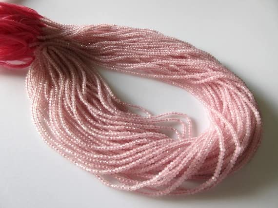 Perles de quartz rose 2mm pour ateliers créatifs et bijoux bohèmes