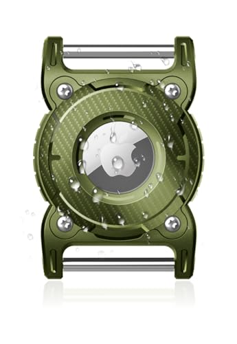 Airtag Hundehalsband Halter, Airtag Halter für Hundehalsband mit Abnehmbarer Metallschlaufe, leicht, kompakte Größe, Schutzhülle für Apple AirTag Finder für Tracker Halter Zubehör (Grün)