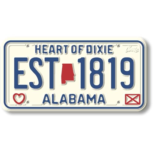 Imán decorativo de placa Alabama 1.9 x 3.8 pulgadas