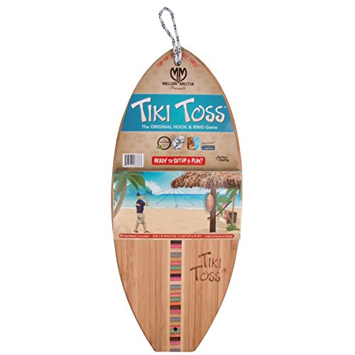 image for Tiki Toss Ring Toss Game for Adults & Kids – 13 Inch Surfboard - Hoo