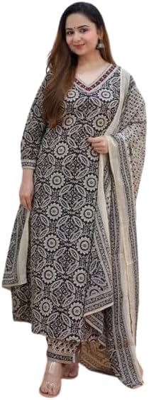 PinkmintKalamkari Printed Straight Kurta with Side Pocket Kurta Set