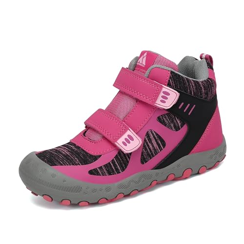 Mishansha Kinder Wanderschuhe Outdoor Mädchen Trekkingschuhe Leicht rutschfeste Wanderstiefel für Junge Bequeme Outdoorschuhe Sportschuhe Komfortabel Trekkingstiefel Pink 36 EU