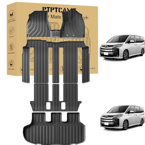 フロアマット 車用品 トヨタヴォクシー・ノア80系専用のフロアマット&ラゲッジマットに対応7人乗り専用(2014-現行) TPE素材 滑り防止 防水仕様 耐汚れ 耐磨耗性 取り付け簡単 インテリア アクセサリーカー用品 4点セット(1-3列目+ラゲッジルー