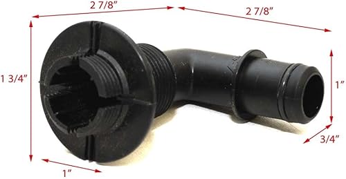 Miniatura 3 de Flow-Rite - Accesorio de drenaje para barco | Qwik-Lok con púas de 90 grados de 3/4 pulgadas