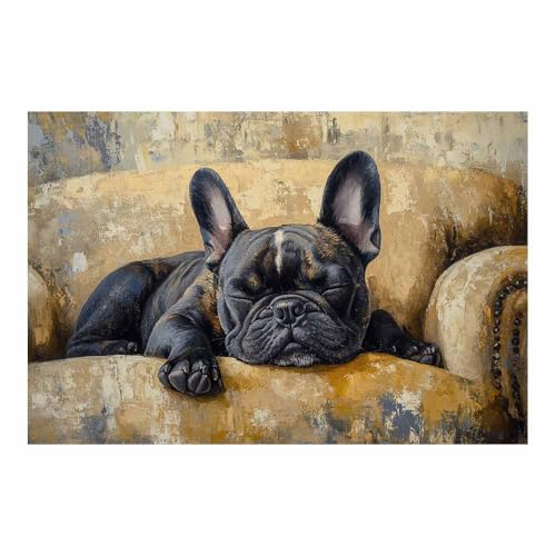 Poster chien vintage TERUEA 70x100cm sans cadre decoration murale salon