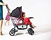 Joovy Caboose Sit and Stand Double Stroller with Rear Bench and Standing Platform, 3-Way Reclining Seats, Optional Rear Seat, and Universal Car Seat Adapter (Red)