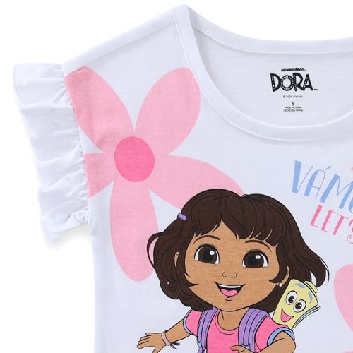 Image of Nickelodeon Dora the Explorer Girls Short Sleeve T-Shirt and Shorts Set for Toddler and Big Kids