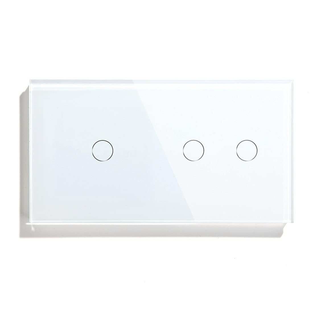Interruptor táctil de cristal, Interruptor de luz táctil inteligente, 1 unidad, Panel vidrio 2 vías, multicolor