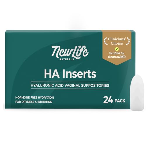 Image of NewLife Naturals Hyaluronic Acid Suppositories for Women - Vaginal Moisturizer & Dryness Support - 5 mg Hormone-Free Formula - 24 Vaginal Suppositories, 60-Day Supply, Made in USA