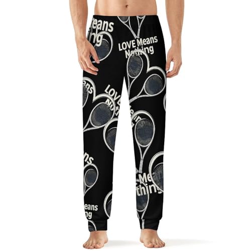 Tennis Lover Love Means Nothing Men's Pajama Bottoms Sleep Lounge Soft Comfy Pants Sleepwear