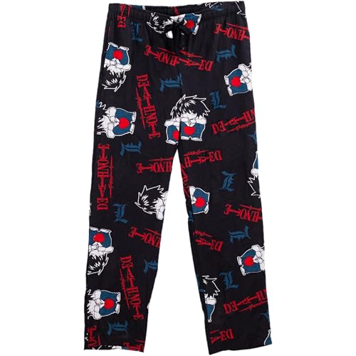 Ripple Junction Death Note Men’s Lounge Pants L Lawliet Chibi Super Deformed SD Anime Logo All Over Print Officially Licensed2