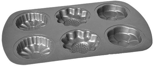 Chloe's Kitchen 6-Cavity Flower Cake Pan, Non-Stick