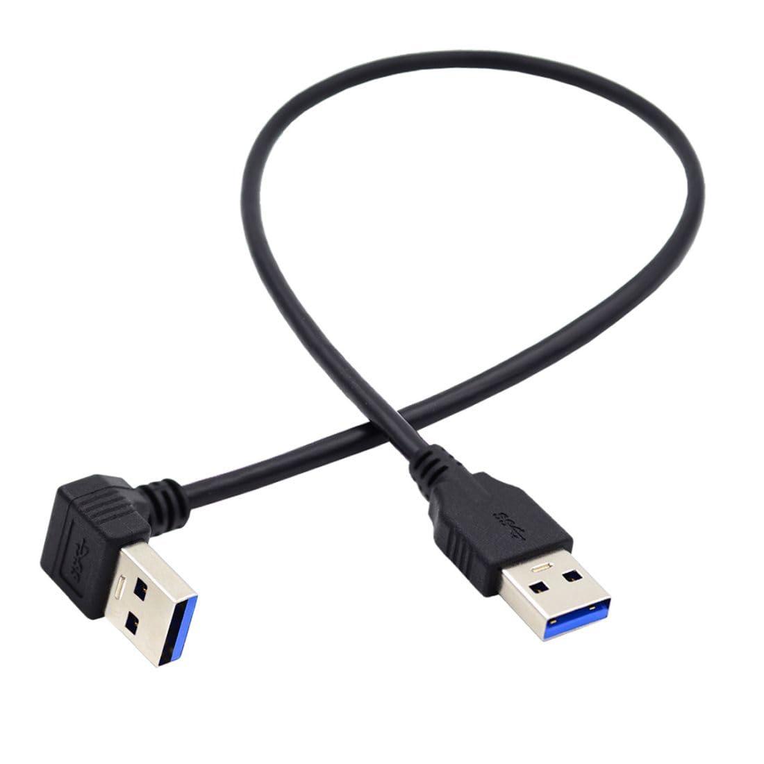 cablecc Cavo dati 5Gbps 90 gradi ad angolo sinistro USB 3.0 Tipo-A maschio a dritto 3.0 Tipo-A maschio, 40 cm