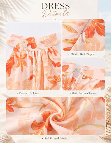 Image of Bbonlinedress Women Floral Midi Dress 2026 Halter Summer Spring Boho Casual Beach Vacation A-line Flowy Sun Dresses