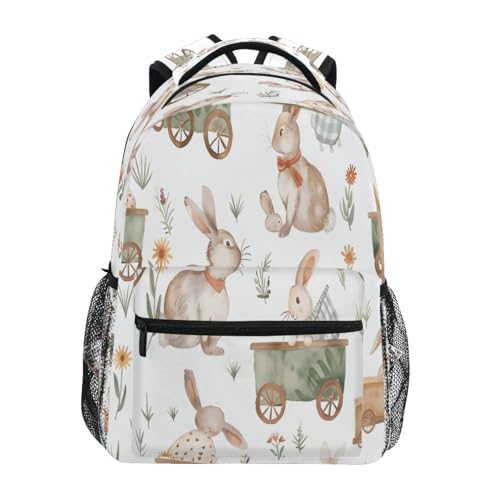 Sac à dos personnalisé lapin voiture résistant pour le primaire