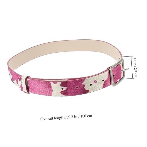 Healifty Adjustable Cow Print PU Leather Belt for Women Waist Fashionable Western Style Cowgirl Belt for Jeans and Pants Lightweight Animal Print Accessory3