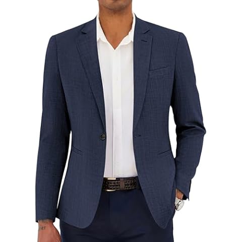COOFANDY Men's Linen Cotton Blazer Cover