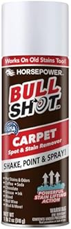 Bull Shot Carpet Spot & Stain Remover, AS SEEN ON TV, Made In USA, Just Point & Spray, Stain-Lifting Foam-Action, Pet Stains & Odors, Coffee, Soda, Wine, Grease, New & Old Stains & More